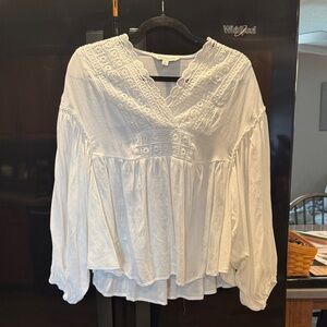 DAVI & DANI White Lace Blouse